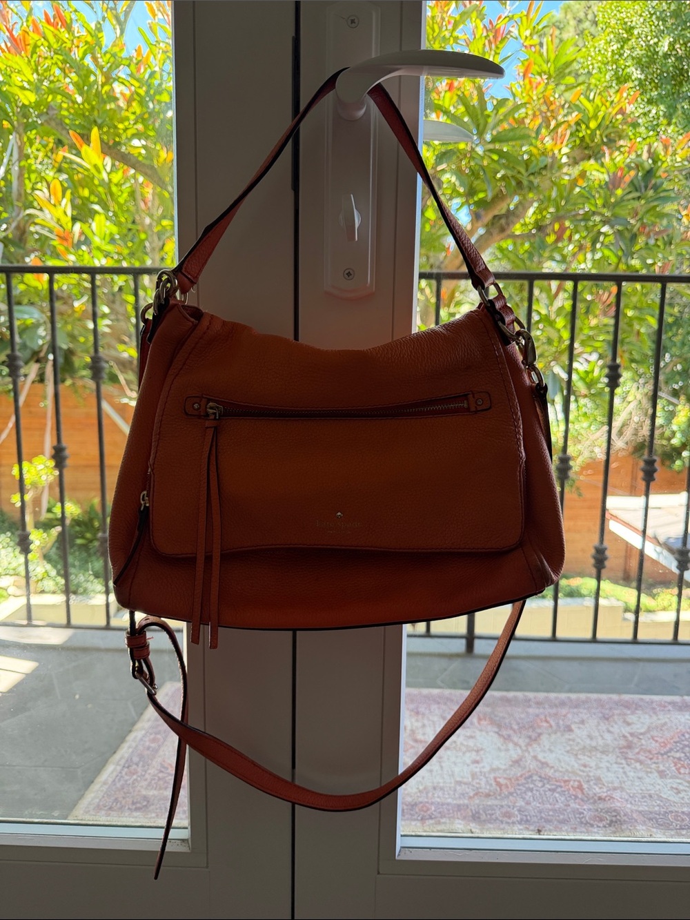 kate spade leather shoulder bag - orange